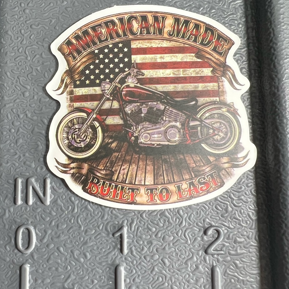 AMERICAN Biker Motorcycle Rider Sport Bike Cruiser Outdoor Decor Sticker - Picture 2 of 5